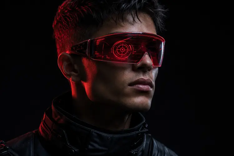 Night Sniper – разработчик в футуристическом визоре с прицелом